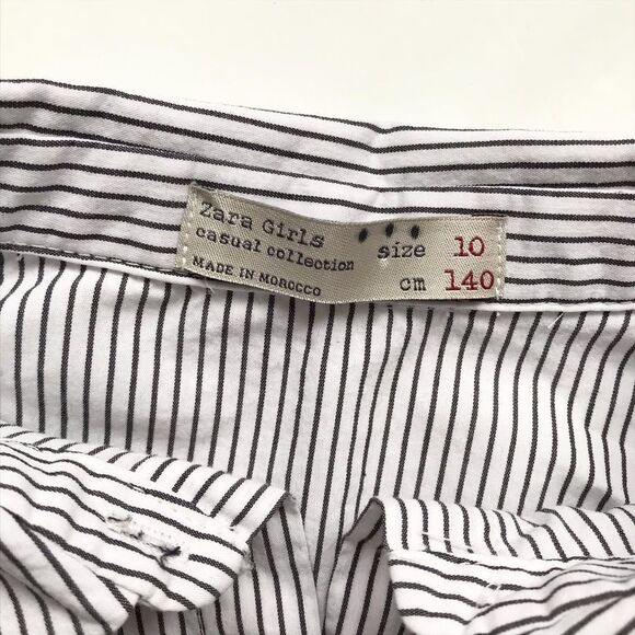 Zara oversized stripe button up shirt  EUC 10Y - Picture 3 of 6